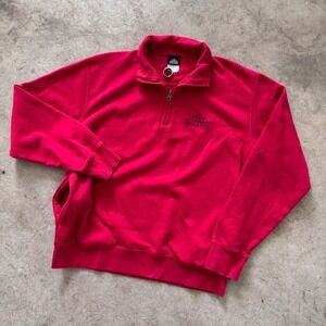 Vintage Rock & Roll Hall of Fame Pullover Sweatshirt‎ 1/4 Zip Pockets Red Medium